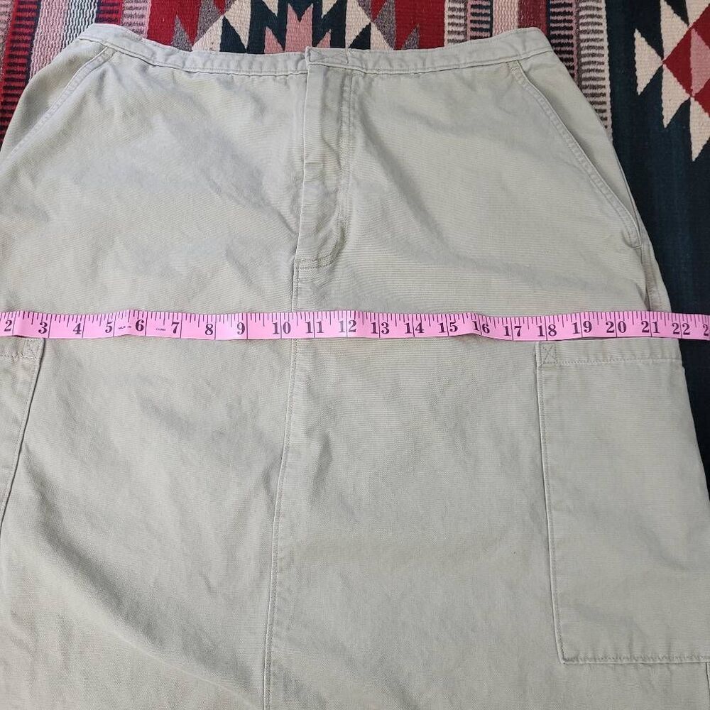Vintage 90s Gap Cotton Cargo Maxi Skirt Sz 12/M Khaki Tan Modest Minimalist - Picture 6 of 7